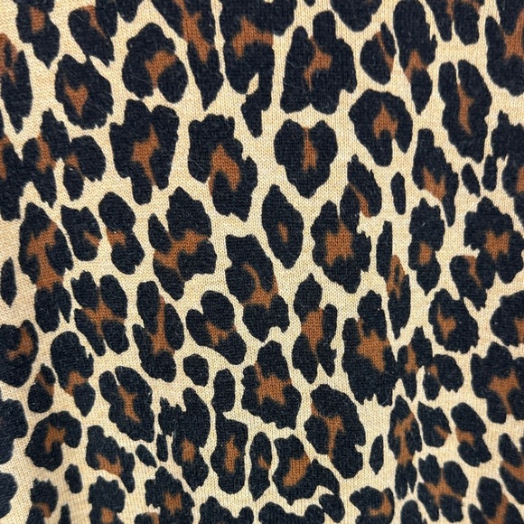 Lands' End 100% Cotton Chic Leopard Print Short Sleeve Large Sweater - Picture 5 of 8